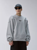 F2CE Pleated Splicing Embroidered Logo Sweatshirt