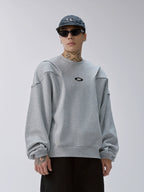 F2CE Pleated Splicing Embroidered Logo Sweatshirt