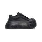 1807 INF-008 Gothic Lace Up PU Leather Chunky Sneakers