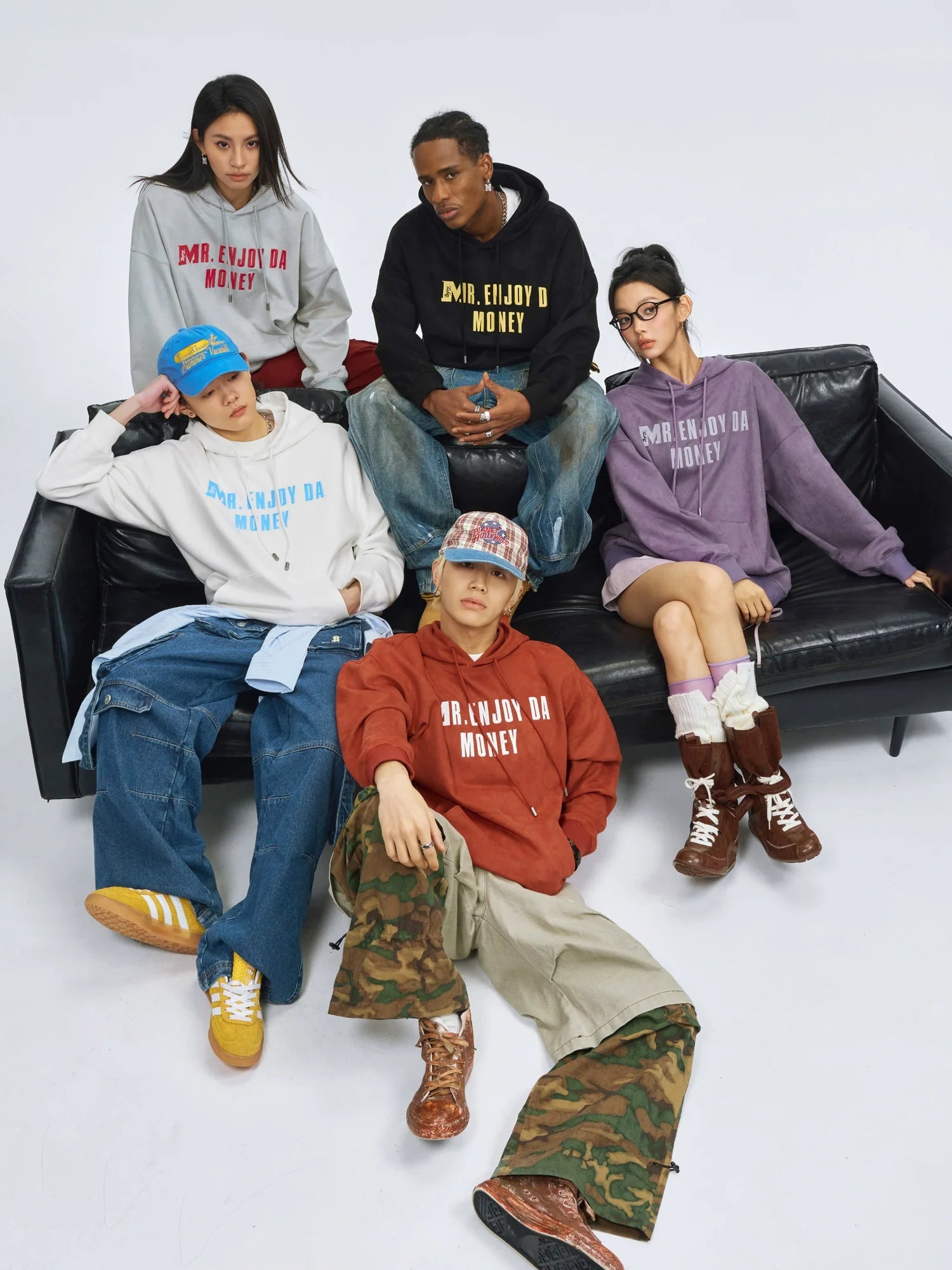 MEDM Basic Letter Logo Suede Hoodie