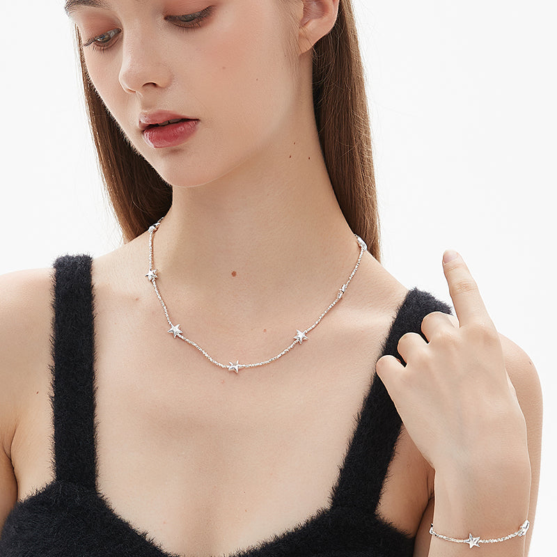 AWE Silver Star Chain Necklace