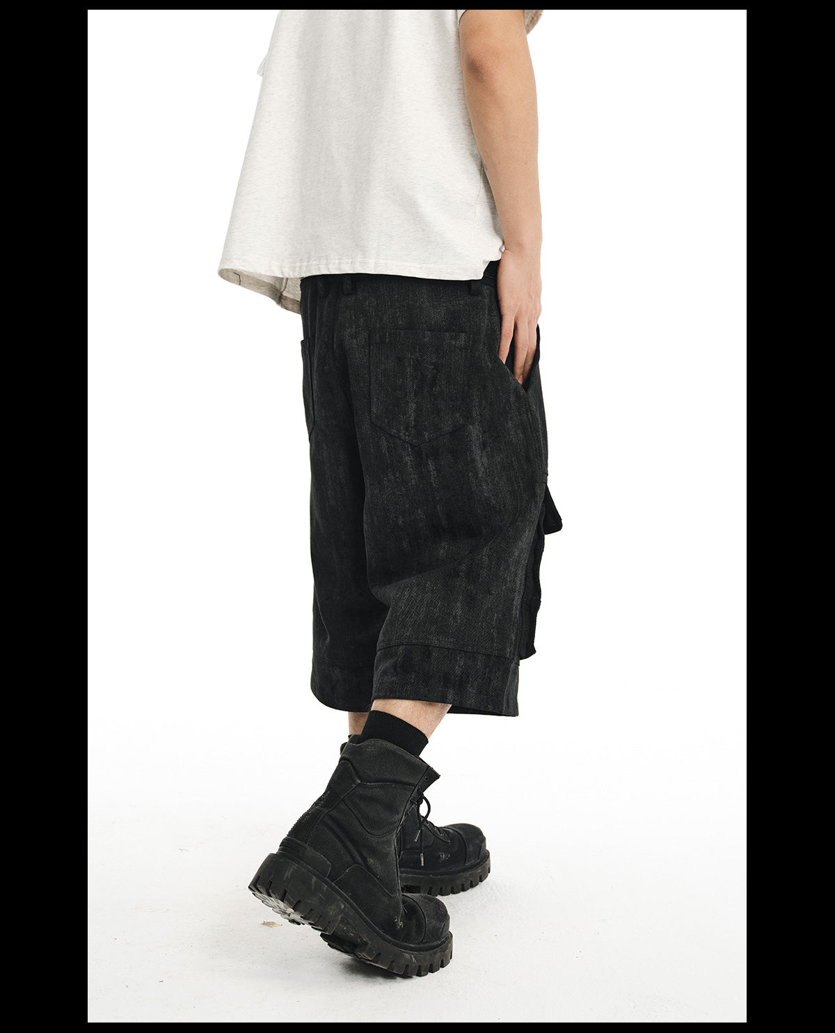 NOVACAM Camouflage & Black Baggy Work Cargo Shorts
