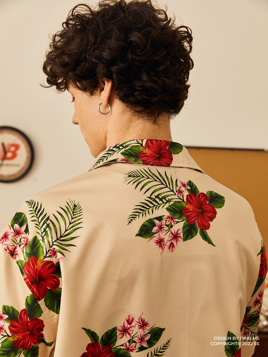 PRBLMS Hawaiian Flower Short Sleeved Shirt