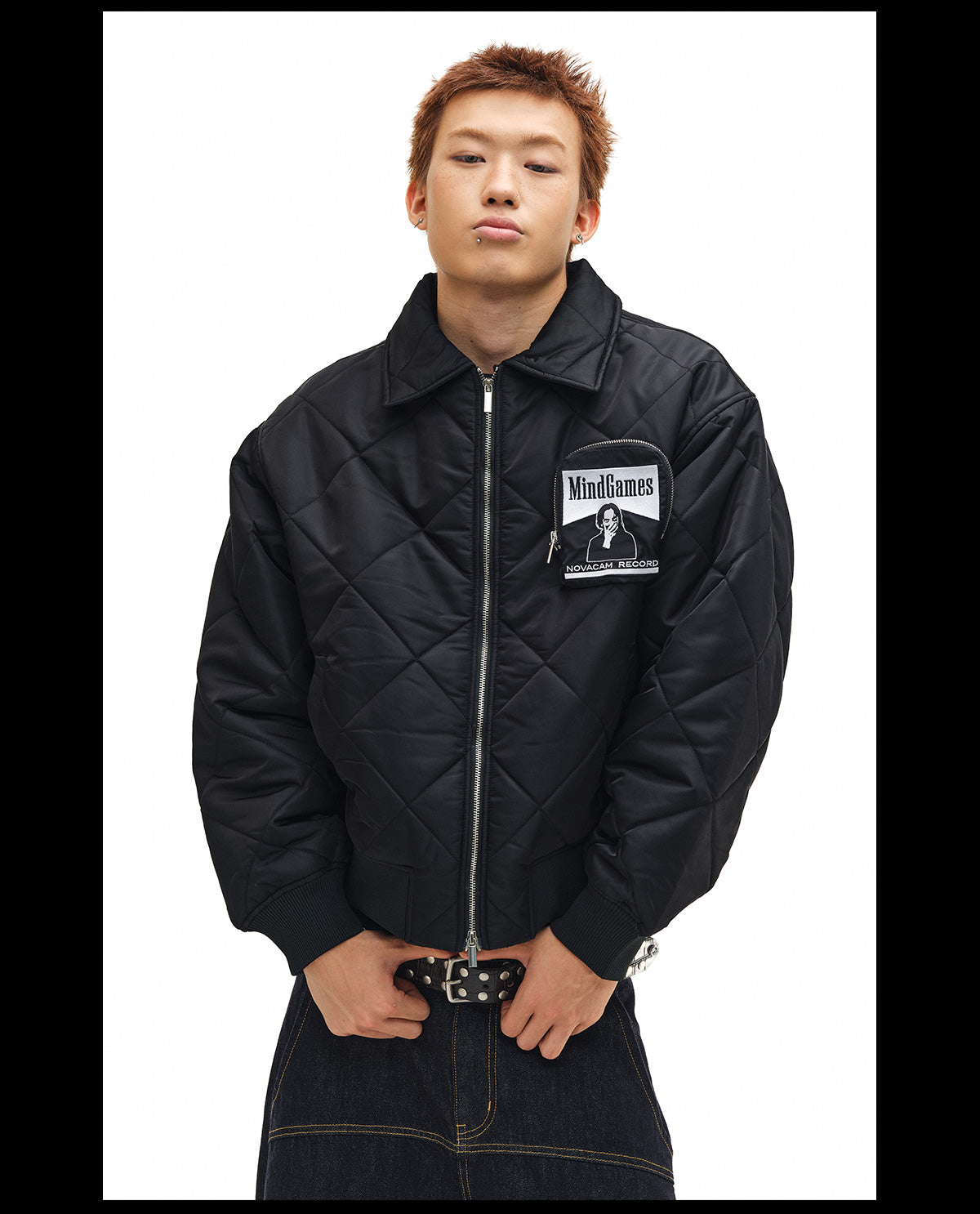 NOVACAM Diamond Plaid Quilted Puffer Jacket