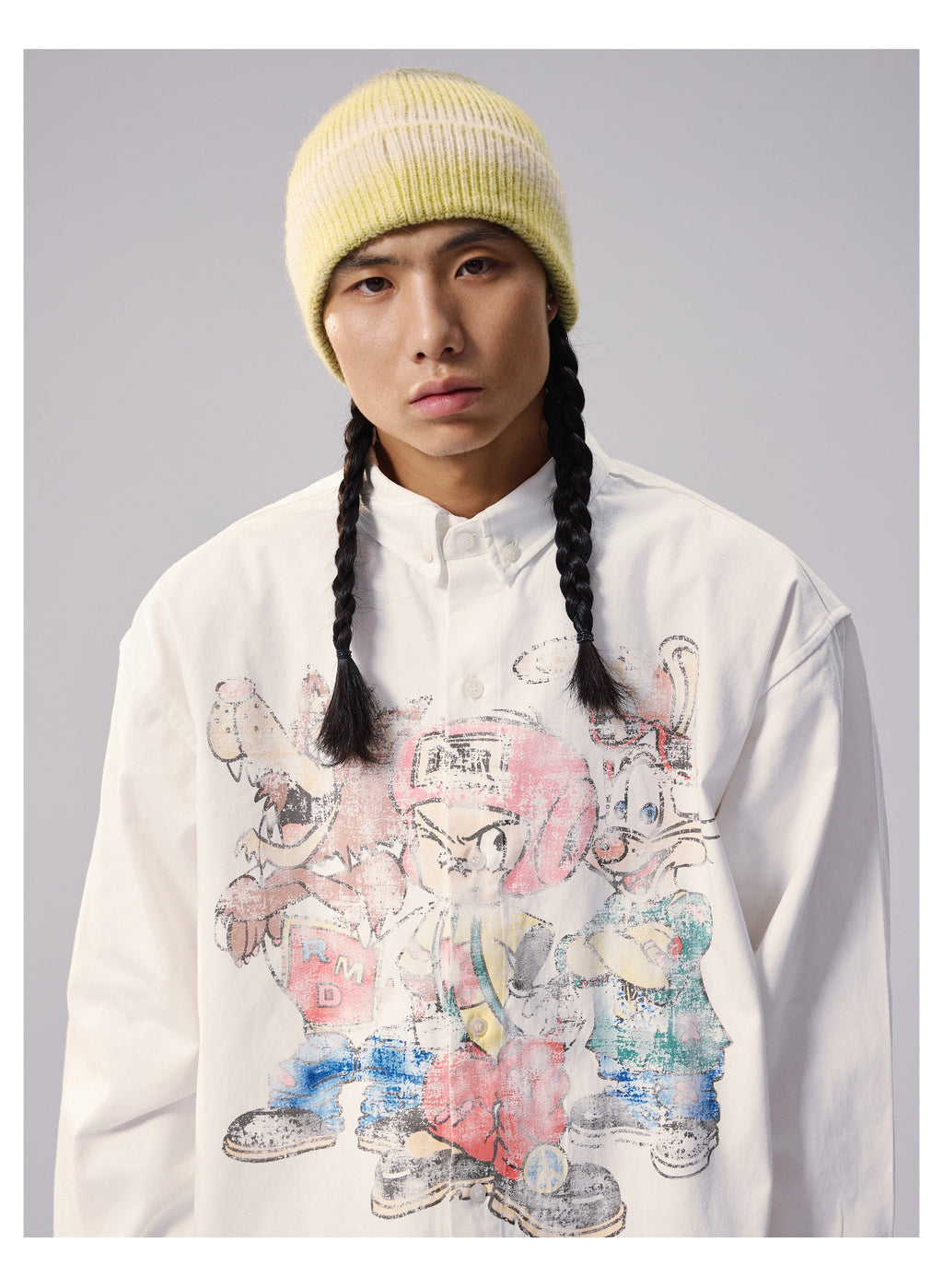 Remedy Cartoon Print Long Sleeve Shirt