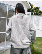 MEDM Floral Vine Embroidered Knit Cardigan