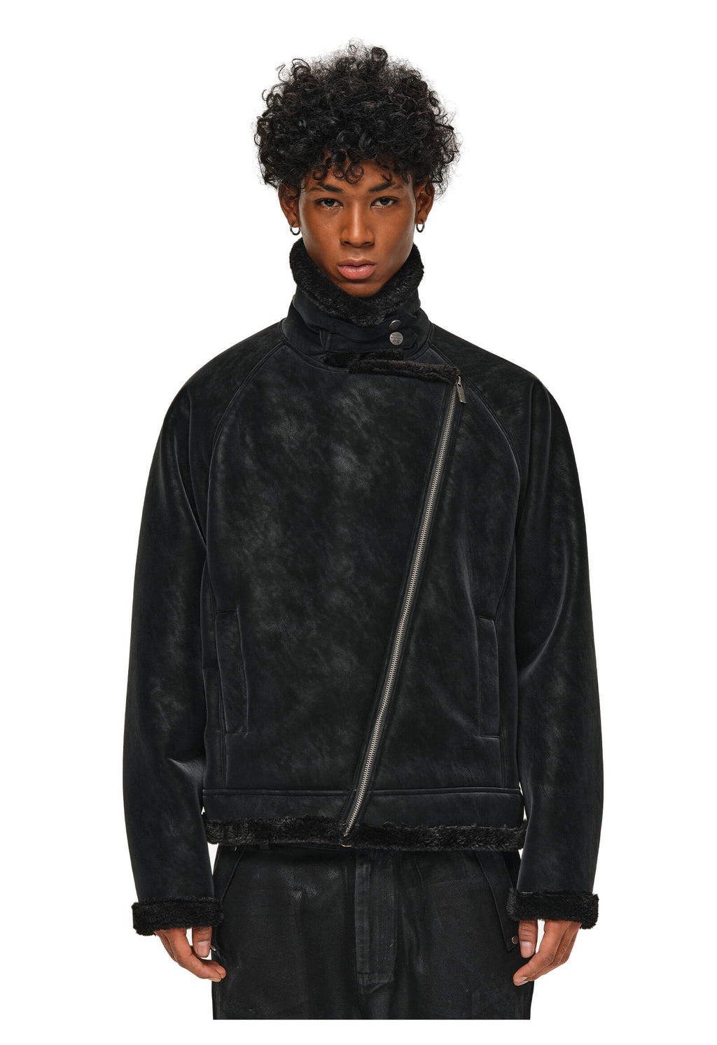 ANTIDOTE Faux Suede Double Rider Biker Jacket