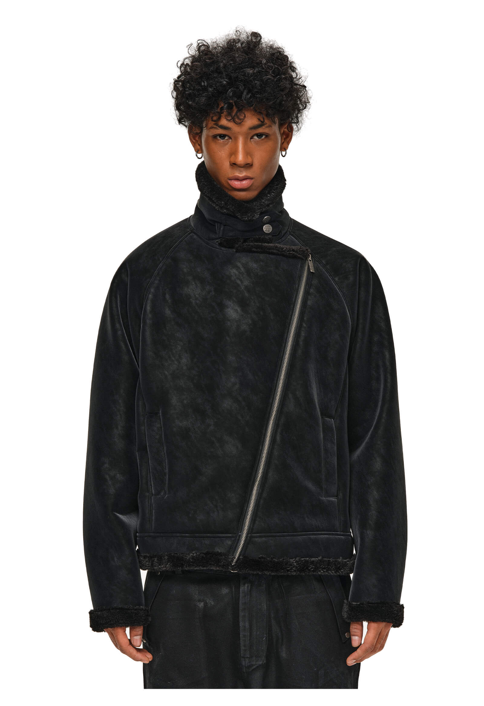 ANTIDOTE Faux Suede Double Rider Biker Jacket