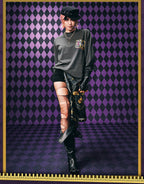 MEDM × JOJO Washed Distressed Character Print Long Sleeve Tee