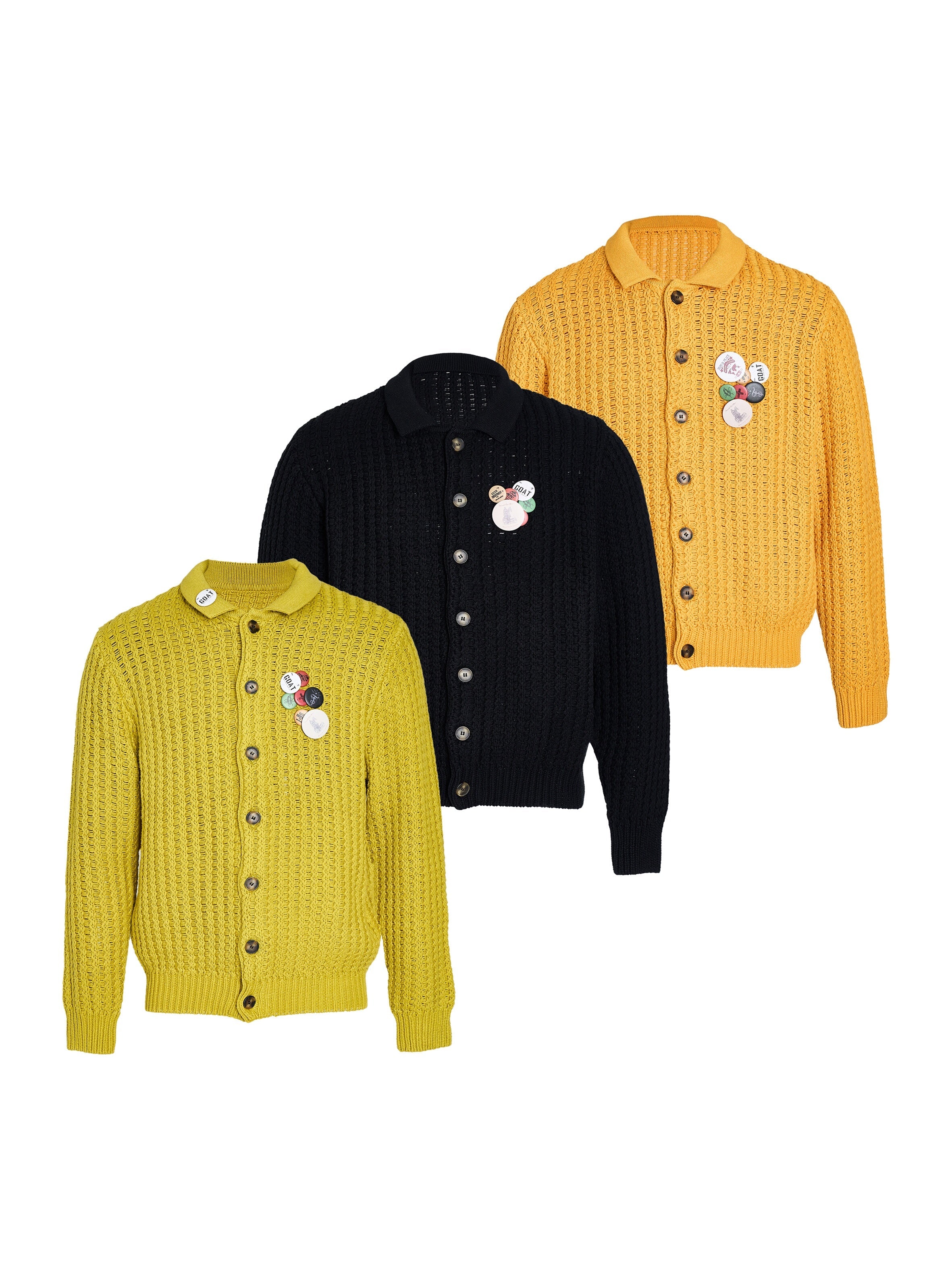 STEEPC Vintage Button Badge Knit Cardigan