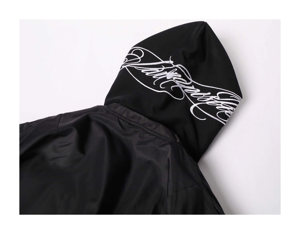 KARMANISTIC Embroidered Hooded Puffer Bomber Jacket