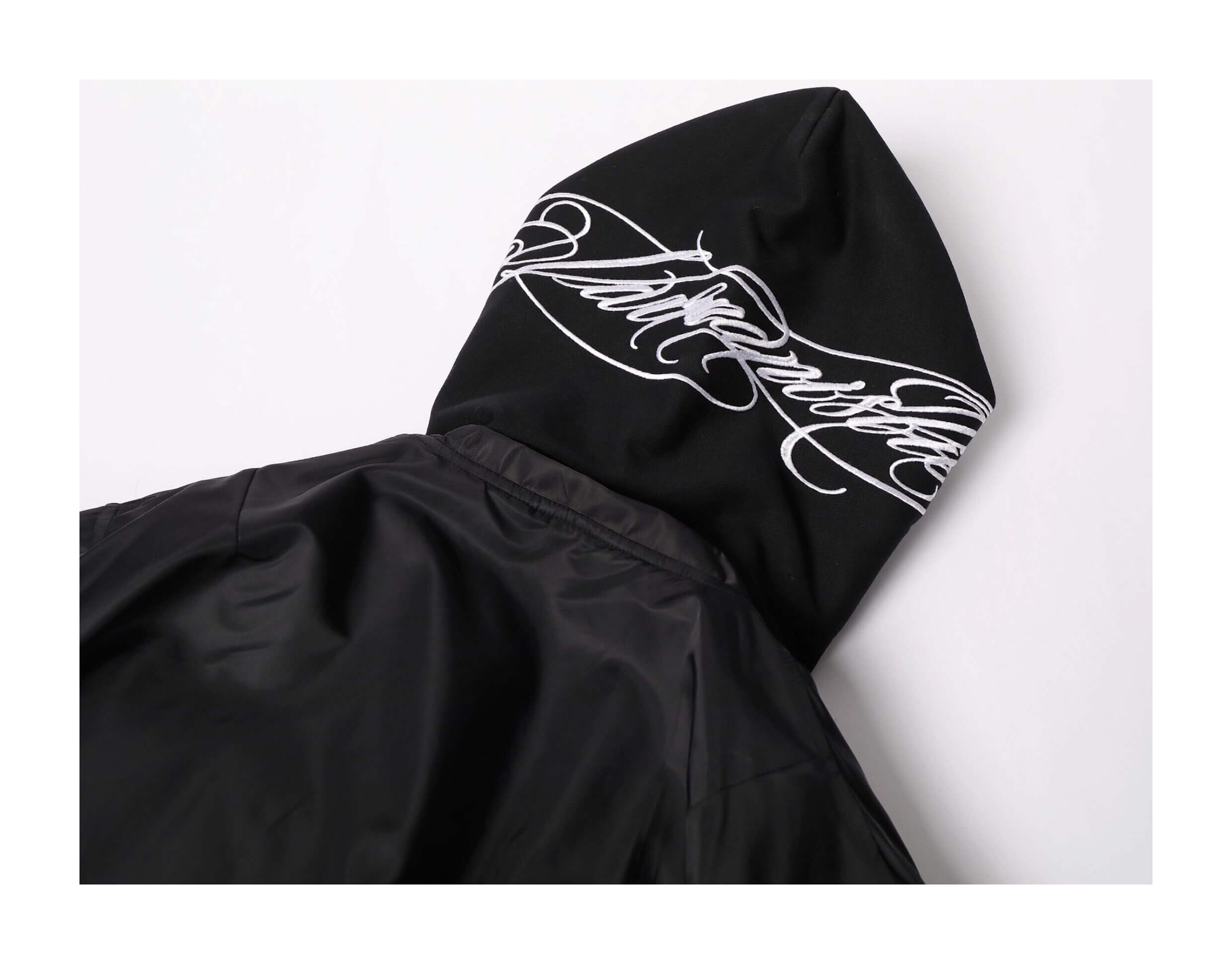 KARMANISTIC Embroidered Hooded Puffer Bomber Jacket