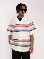 EMPTY REFERENCE Rainbow Stripe Halo Printed Short Sleeve Shirt