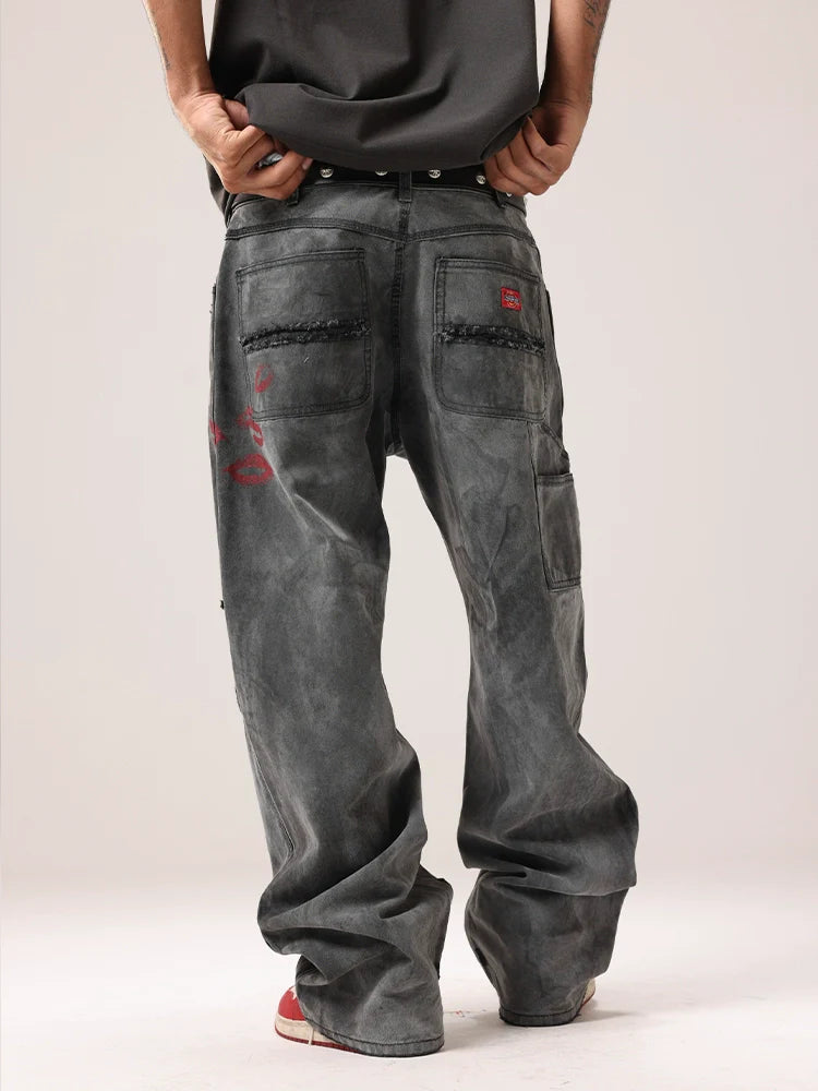 Remedy Kiss Mark Distressed Hole Work Painter Pants