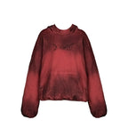 UNDERWATER Ashes Red Dirty Dye Old Deconstructed Destruction Hoodie