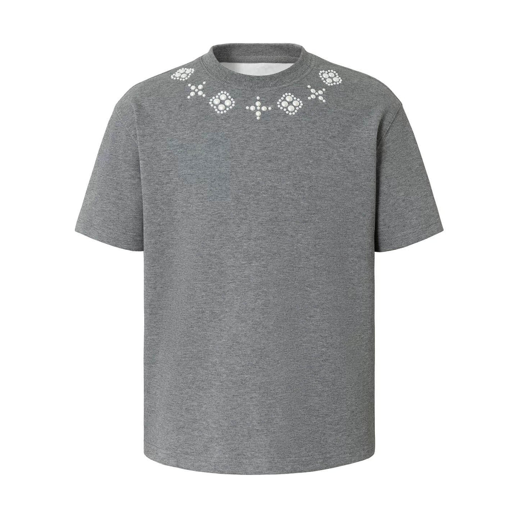 YADcrew Four Leaf Clover Pearl Neckline Tee