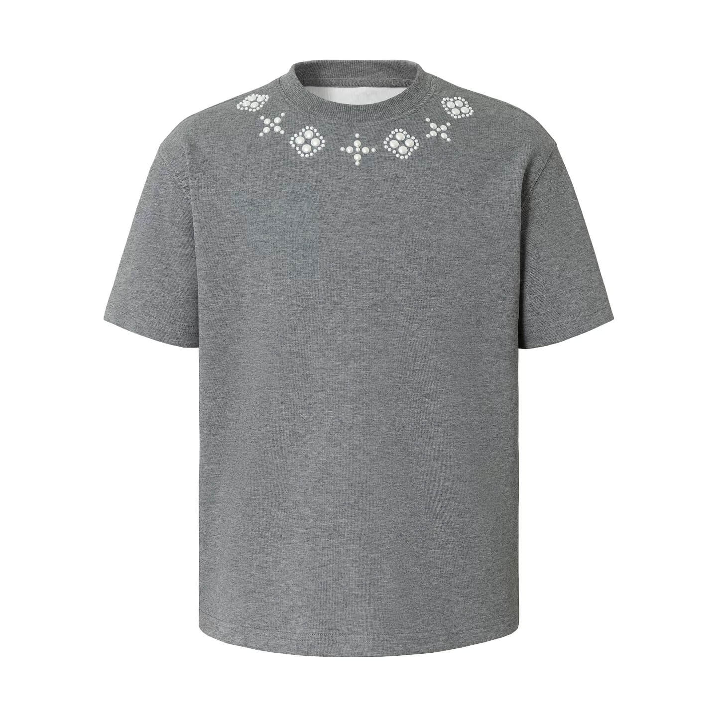 YADcrew Four Leaf Clover Pearl Neckline Tee