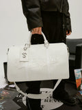 Small Town Kid Snake Pattern Leather Weekender Bag