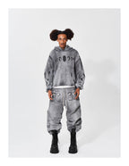 KARMANISTIC Distressed Washed Rivets Hoodie