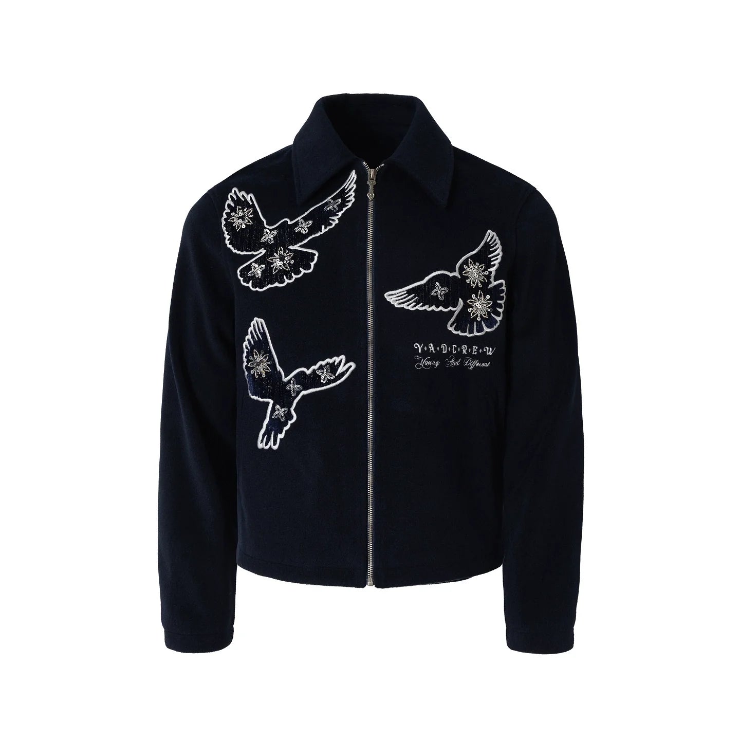 YADcrew Sequin Floral Peace Dove Jacket