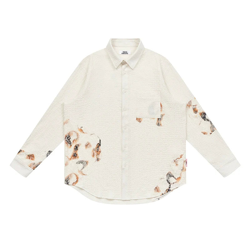 EMPTY REFERENCE Burnt Flower Lace Long Sleeve Shirt