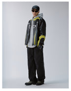F2CE Color Block PU Leather Racing Jacket