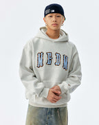 MEDM Animal Leather Logo Patch Hoodie