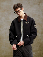 YADcrew Lace Line Embroidered Work Jacket