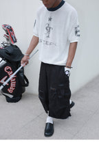 STEEPC Faded Print Mesh Knit Tee