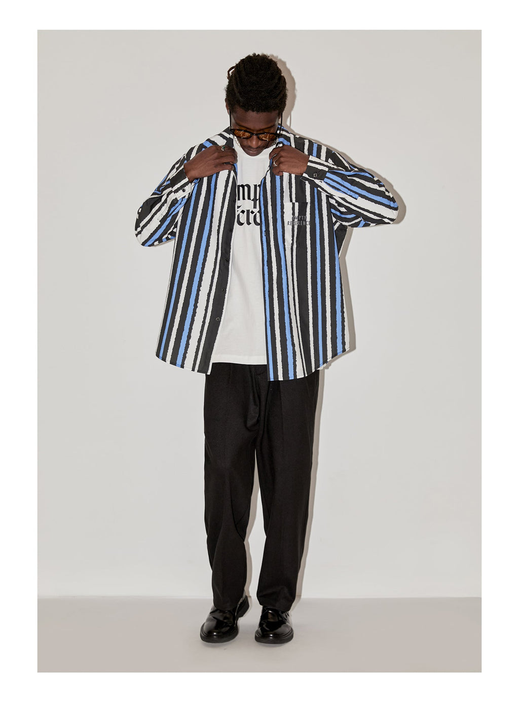 EMPTY REFERENCE Oil Painting Stripes Long Sleeved Shirt