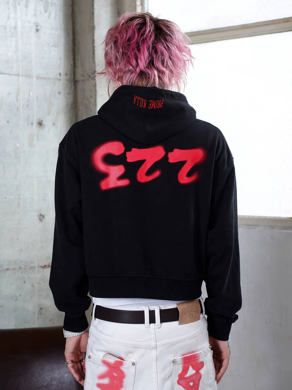 TGFCLUB Prime Killer Graphic Cropped Zip Up Hoodie