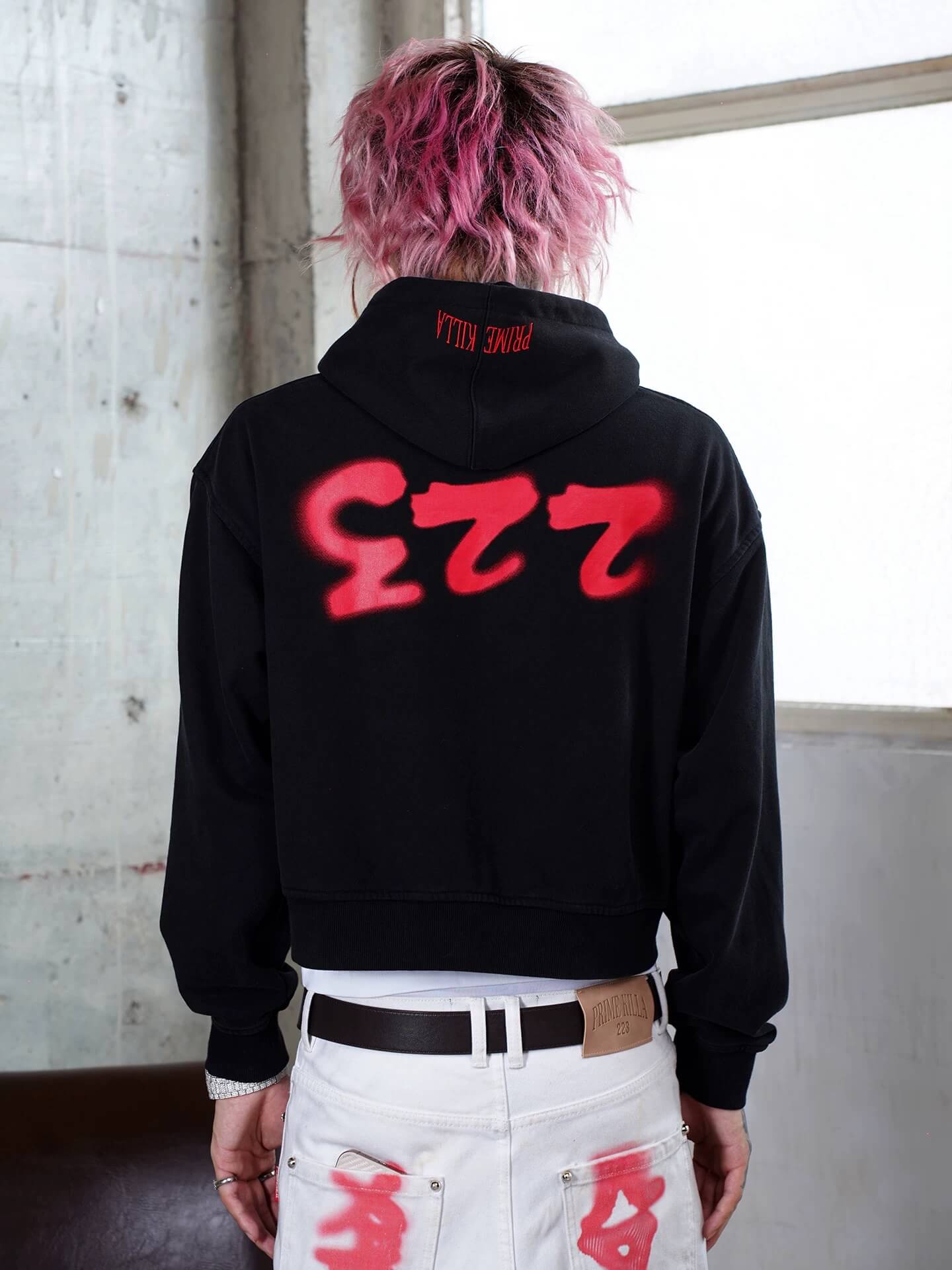 TGFCLUB Prime Killer Graphic Cropped Zip Up Hoodie