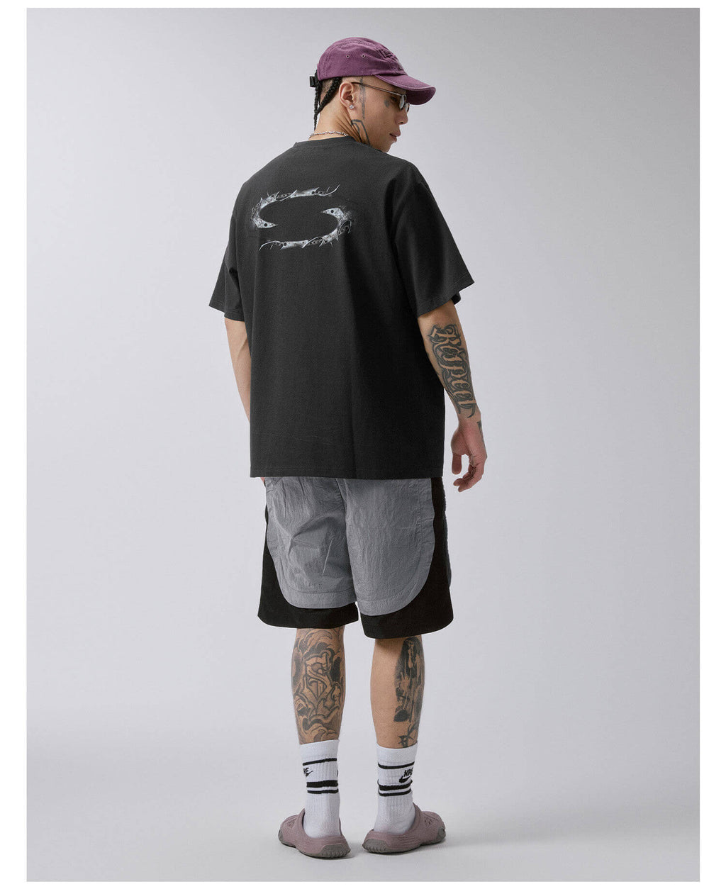 F2CE Metallic Nylon Patchwork Shorts