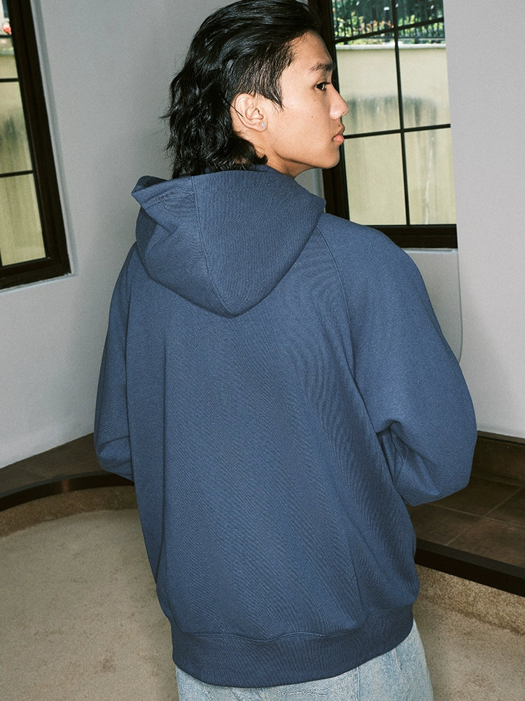 JUST VIBE Number 33 Vintage Print Zip Up Hoodie