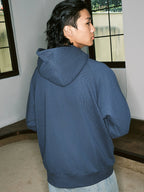 JUST VIBE Number 33 Vintage Print Zip Up Hoodie
