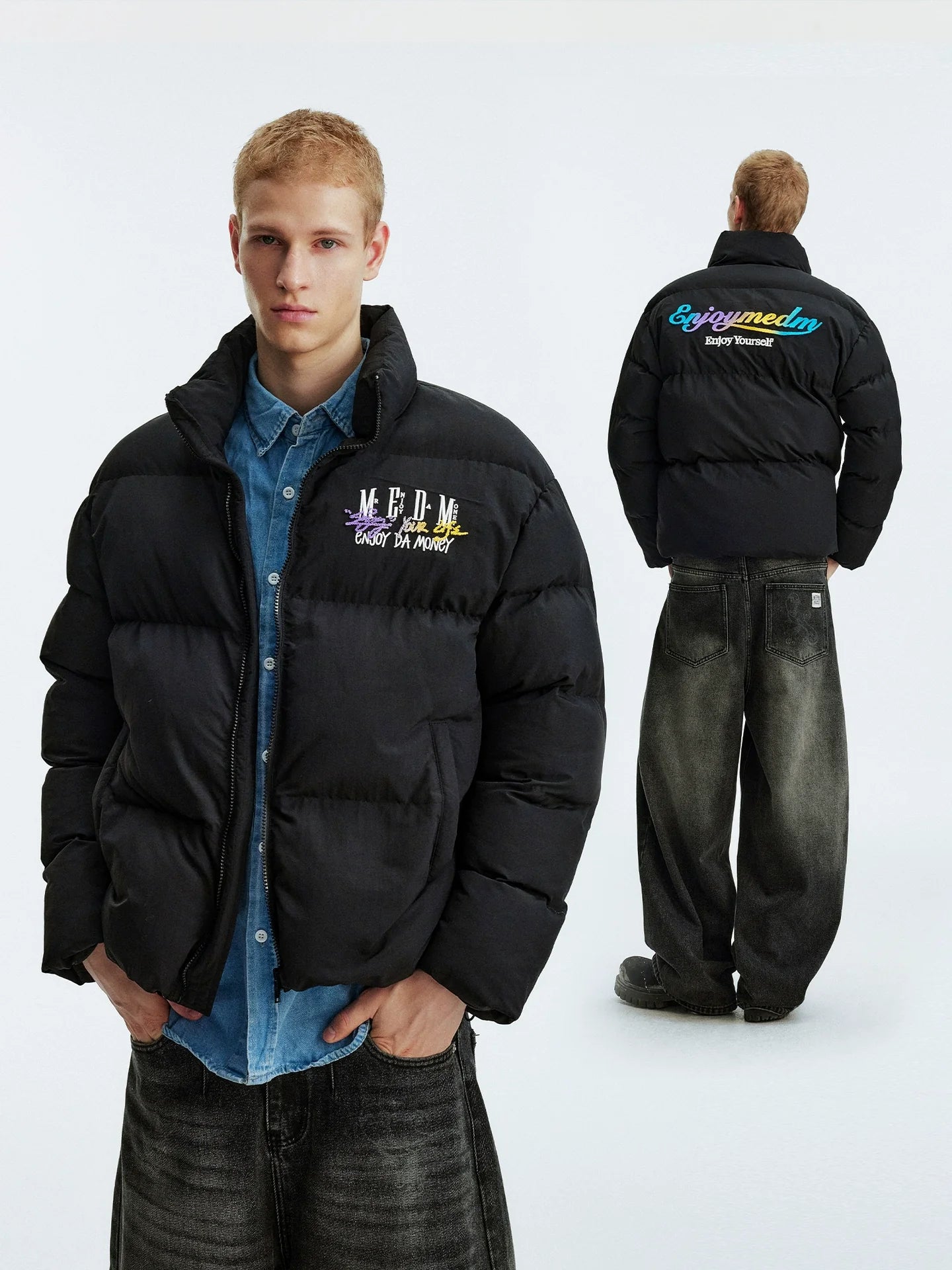 MEDM Gradient Embroidered Puffer Jacket