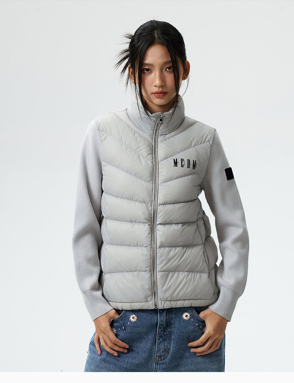 MEDM Shoulder Patchwork Lightweight Down Jacket
