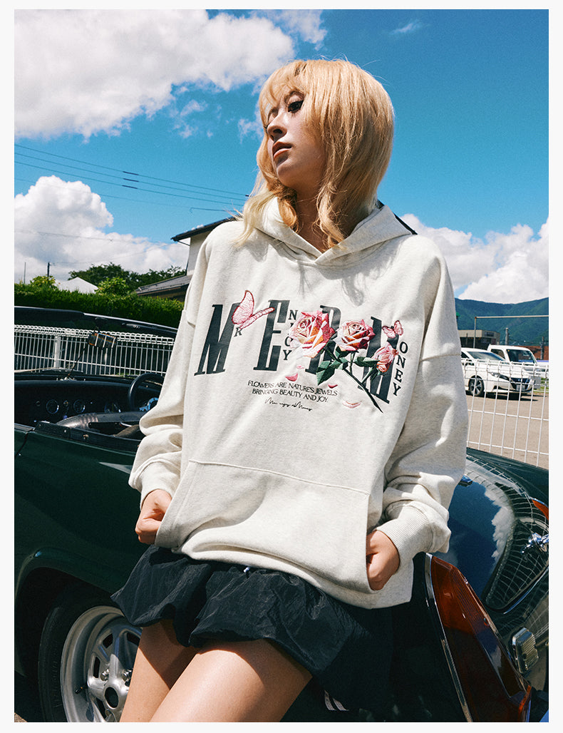 MEDM Rose Embroidered Hoodie