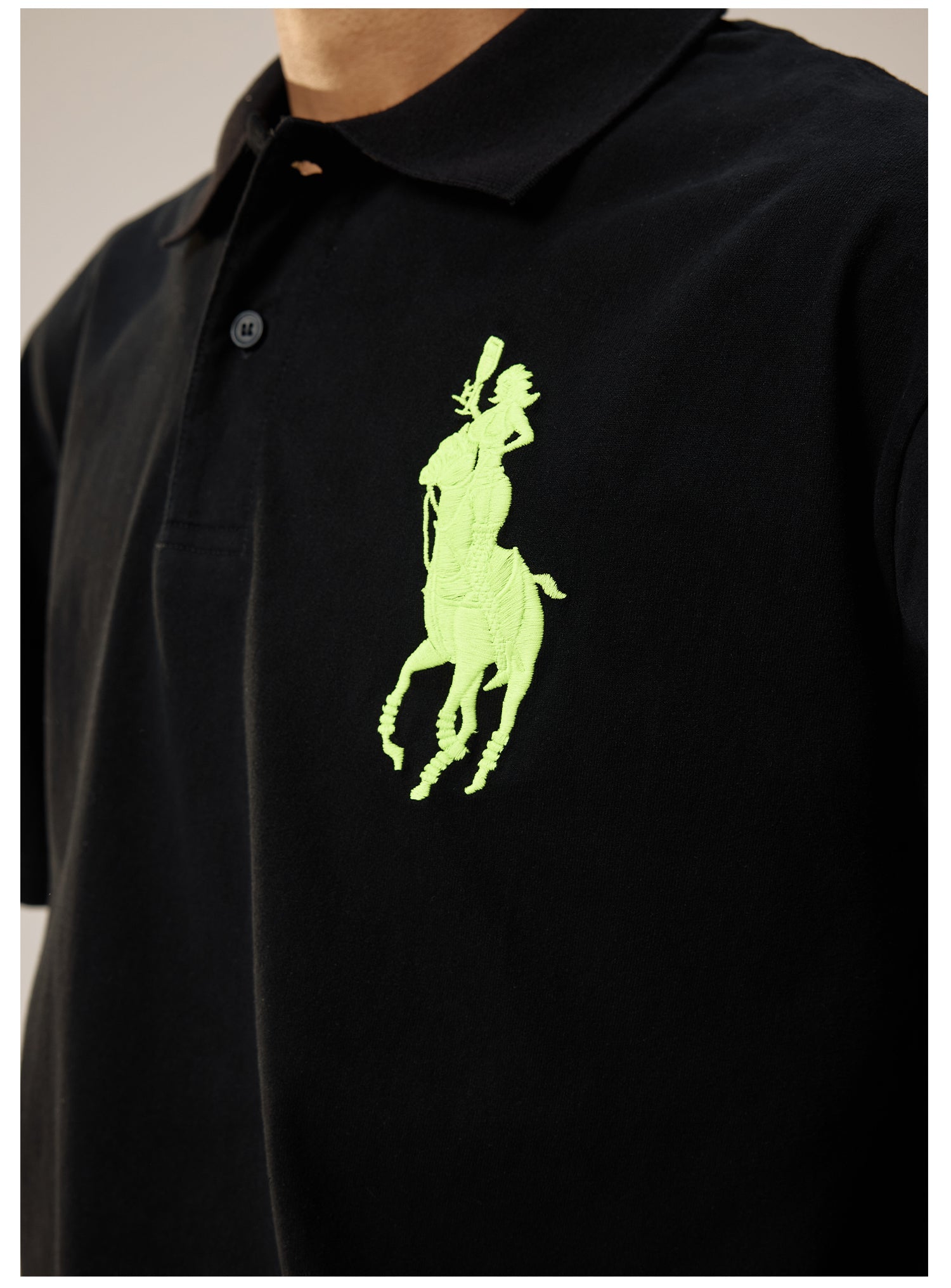 Remedy Cocktail Glass Girl Embroidery Polo Shirt