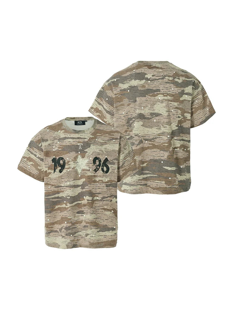 STEEPC Aged Desert Camo Pearl Embellished Print Tee