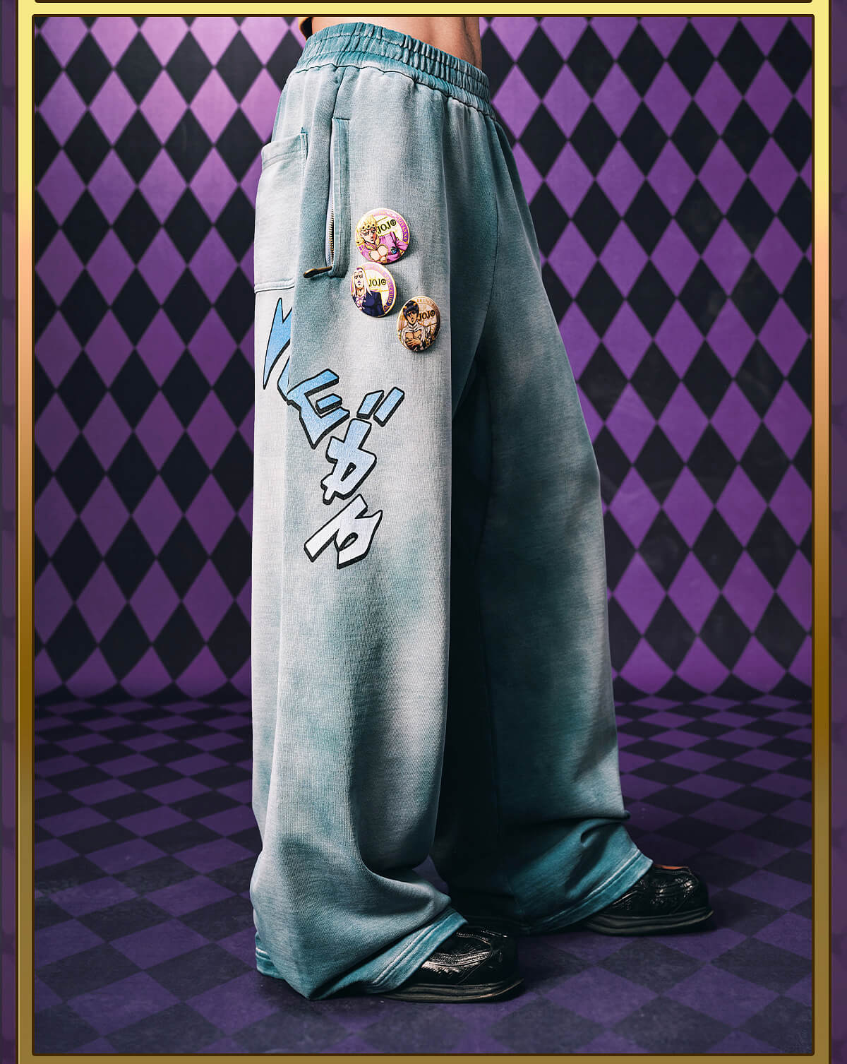 MEDM × JOJO Embroidered Print Washed Sweatpants