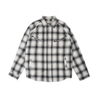 Labt Western Plaid Patch Embroidered Long Sleeve Shirt