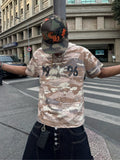 STEEPC Aged Desert Camo Pearl Embellished Print Tee