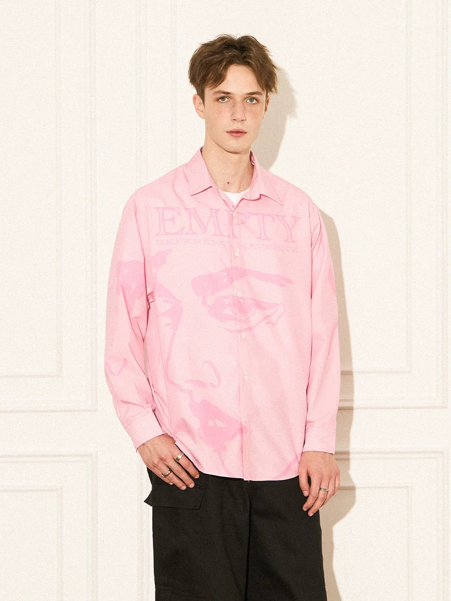 EMPTY REFERENCE Pink Portrait Long Sleeve Shirt