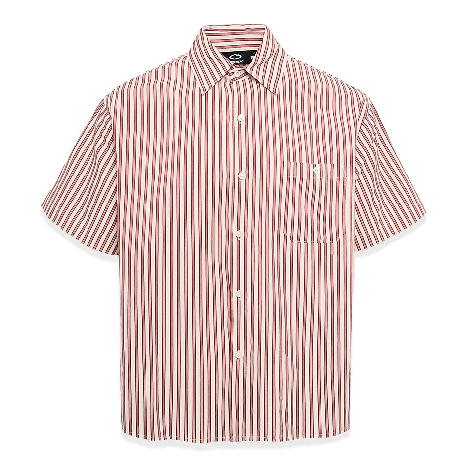 STEEPC Striped Boxy Wide Short Sleeve Shirt