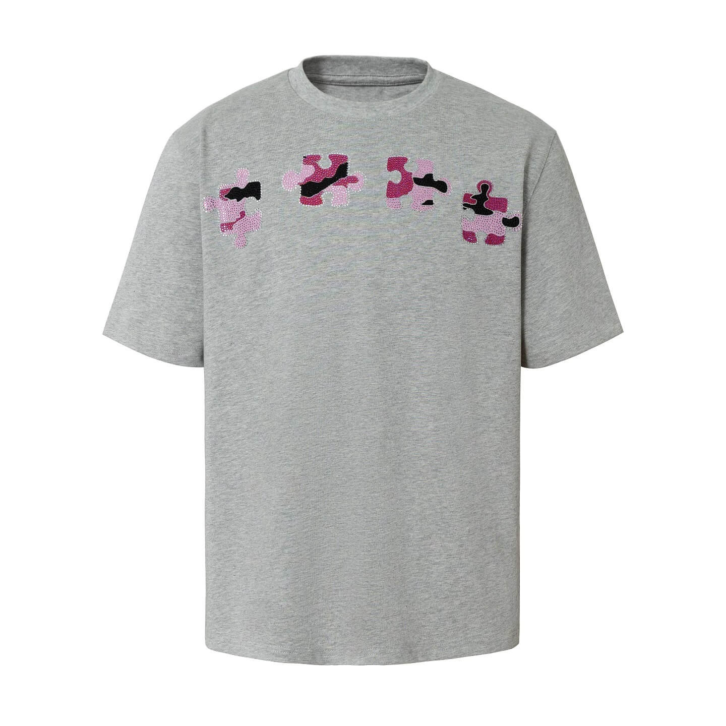 YADcrew Camo Rhinestone Puzzle Tee