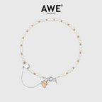 AWE Puppy Party Pendant Pearl Necklace