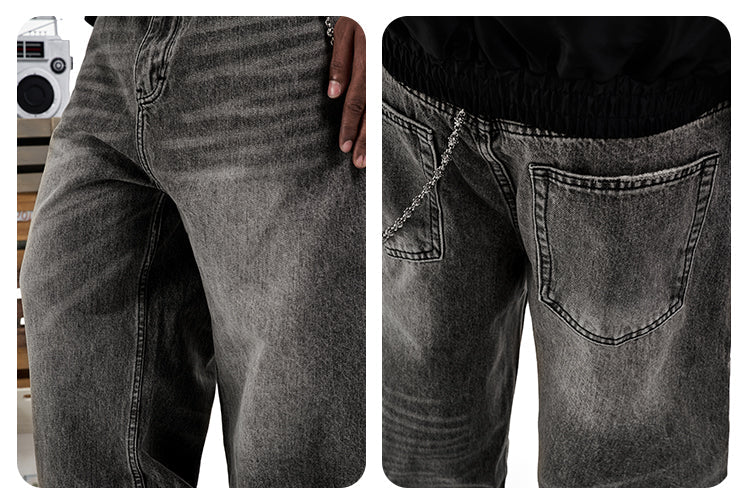 F3F Select Smoky Gray Washed Baggy Jeans