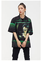 Cashrules Gangster Sports Car Print Short Sleeved Cuban Shirt