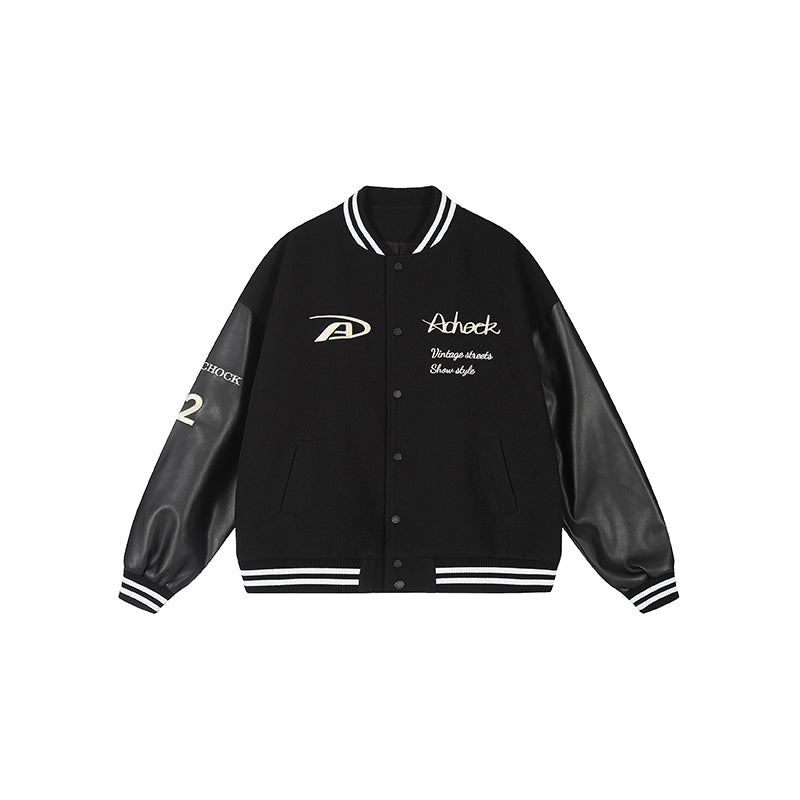 Achock Basic Embroidery Baseball Jacket
